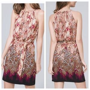 White House Black Market Dress  Mini Multicolor metallic chevron size XXS